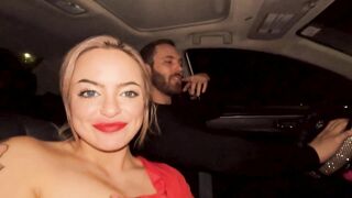 Picking up Huge Natural Tits Alexis Kay on New Years after she flashes her boobs publicly in the club. - 3 image