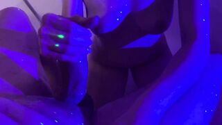 Oiled wife squirt on big dick, her lover shoot a video report of how she sucks a big dick, then sits on it and sqirt - 12 image