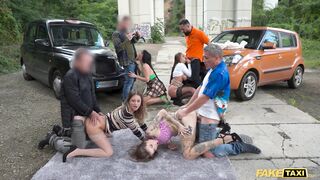 Fake Taxi - hard rough outdoor Orgy with Eden Ivy, Rebecca Volpetti, Lady Gang and Jennifer Mendez with blowjobs, squirting orgasms and hot fucking - 4 image