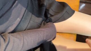 [Private Video]We couldn't stand it and had sex at karaoke. Japanese amateur masturbation squirting massage blowjob big breasts creampie couple - 2 image