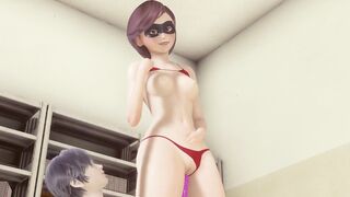 Helen Parr (The Incredibles) cunnilingus for her shaved pussy after hard workday to orgasm and squirt on my face - 7 image