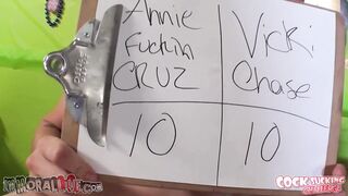 WHO FUCKS & SUCKS BEST? ASIAN SQUIRTER ANNIE vs. LATINA SLUT VICKI! Part 3 - 14 image
