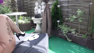 In the swinger club, bareback and outdoor, fucked by a guest. This pumped his sperm into my cunt and into my mouth! - 15 image