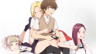 Hentai / Step-sister brought her classmates and had a threesome - 1 image