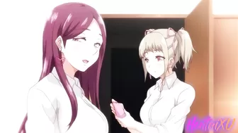 Hentai / Step-sister brought her classmates and had a threesome