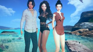 AI Shoujo Kenzo fucks Japanese beauties Celine & Okabe in realistic THREESOME sex UNCENSORED - 1 image