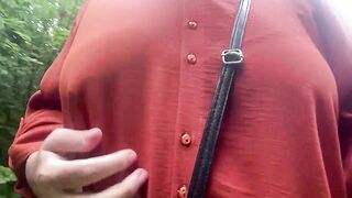 RISKY OUTDOOR SQUIRTING ORGASM IN FOREST. PUBLIC FLASHING SAGGY TITS. HAIRY PUSSY FLASH AMATEUR MILF - 14 image