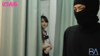 Horny skinny inexperienced Asian college girl with cute lingerie have a hardcore gangbang sex with big dick guy - 3 image