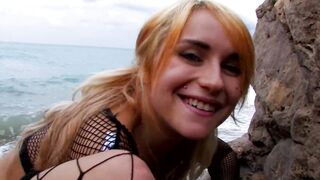 Blonde Spanish teen has a big orgasm with squirt after when he put almost his whole hand in her pussy after fucking her - 9 image