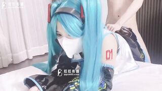 Skinny Asian girl with cute cosplay dress got fucked by old man - 11 image