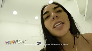 I go to pussy waxing, get so wet about it, and finally have huge orgasm and squirt my sofa - 4 image