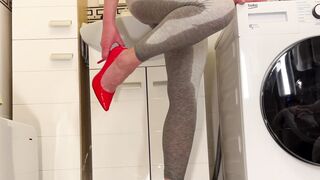 Desperate Pee in My Leggings and Red classic High Heels - 13 image
