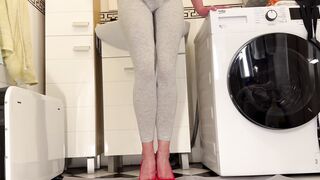 Desperate Pee in My Leggings and Red classic High Heels - 7 image