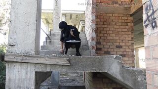 Horny muslim woman masturbating outdoor in public - 8 image