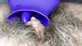 Extreme closeup big clit licking toy orgasm hairy pussy - 3 image