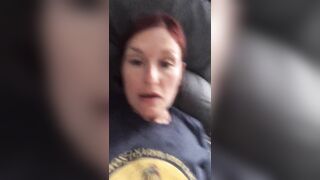 Mistress Wriggler wanks to try and cheer her miserable self up