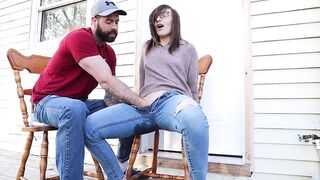 Squirting outside in my jeans - Neighbours watching - 15 image