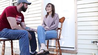 Squirting outside in my jeans - Neighbours watching - 2 image