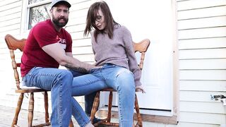 Squirting outside in my jeans - Neighbours watching - 5 image