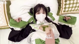 Skinny Asian slut with sexy cosplay dress got fucked by big dick - 1 image