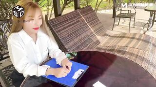 Blonde hot Asian whore with sexy tattoo have a hardcore with big dick - 4 image