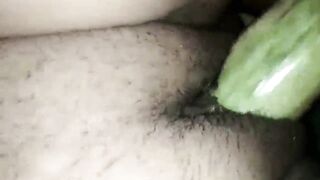 My wife enjoying desi Village cucumber dildo in her Desi pussy - 12 image