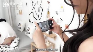 Cute Asian college slut whores naked their bodies serve the teacher with the shaved pussy - 6 image