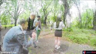 Double pussy penetration squirting threesome - 3 image