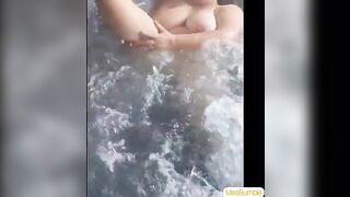 Taking hot bath then squirts as hell. Mature BBW Lady.