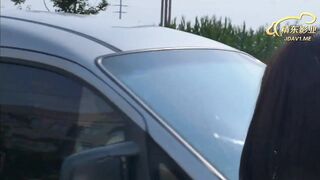 Two skinny girls have threesome sex in public and cum on the natural boobs - 2 image