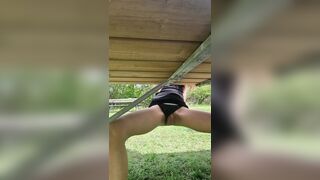 (TRUE AMATEUR)SQUIRT IN THE PARK UNDER THE BENCH - 1 image