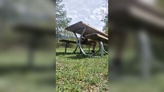 (TRUE AMATEUR)SQUIRT IN THE PARK UNDER THE BENCH - 2 image