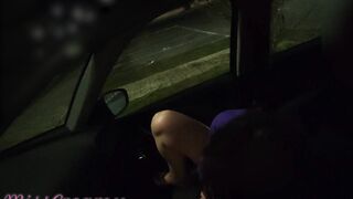 Dogging my wife in public car parking stranger masturbates her pussy until she squirts - Caught by voyeur P1 - MissCreamy - 3 image