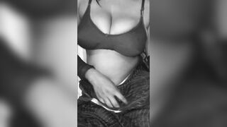 Stepmom enjoying boobs massage in private room