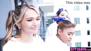 Ebony teen Ryder Rey and her squirter BFFs fucked hard by their perv coach - 8 image