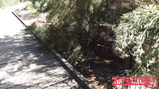 Public hike, almost caught. Flash, suck, and lots of pussy. - 15 image