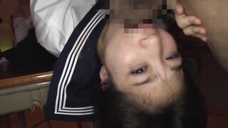 Cute Japanese college whore sucking the big cocks and cum in her mouth - 14 image