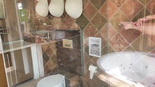 Getting My Pussy Stretched Till I Squirt By My Huge Dildo While In The Shower. - 7 image