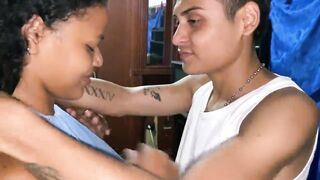 Horny STEPDAD seduces his stepdaughter while giving her a delicious massage until they lick their pussies - 4 image