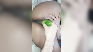 multiple orgasms with him fucking me with a thick cucumber - 13 image