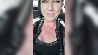 MILF Masturbates and Squirts with Huge Cucumber in Grocery Store Parking Lot - 6 image