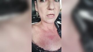 MILF Masturbates and Squirts with Huge Cucumber in Grocery Store Parking Lot