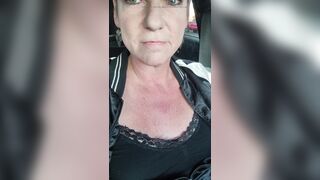 MILF Masturbates and Squirts with Huge Cucumber in Grocery Store Parking Lot - 8 image