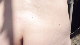 Playing outside with my cum-filled butterfly pussy until I cum - 2 image