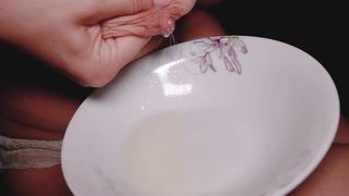 NyanSally - I Squirting Milk from my Big Saggy Tits in the Plate | ASMR