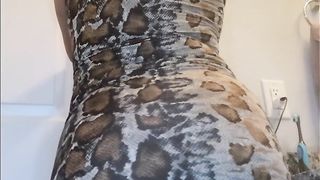 Big Booty Ebony Sneak to Ride and Squirt on Dildo in Bathroom at Party - 2 image