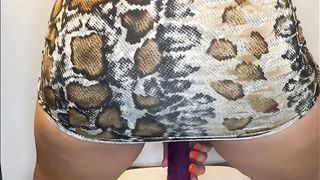 Big Booty Ebony Sneak to Ride and Squirt on Dildo in Bathroom at Party - 3 image