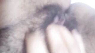 Fingering my hairy pussy with orgasm - 2 image