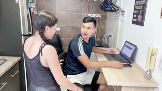 A delicious ass fucking of my little stepsister, while I take a virtual school exam.