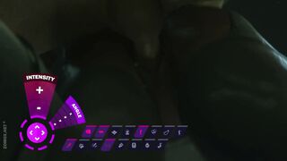 A lustful bitch in a corner makes a guy cum many times, and also actively squirts herself. Hot animated sex. - 14 image